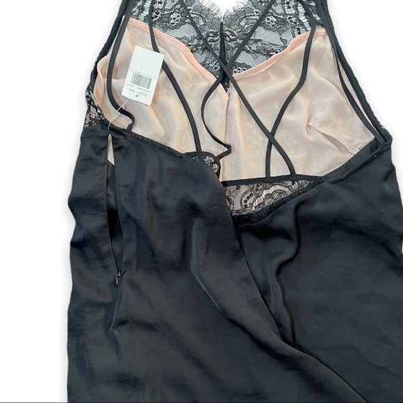 NWT Kendall and Kylie Black and Nude Strappy Slip Dress sz L - Picture 6 of 11